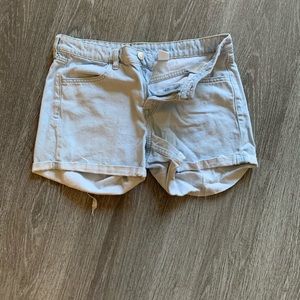 Light blue denim shorts